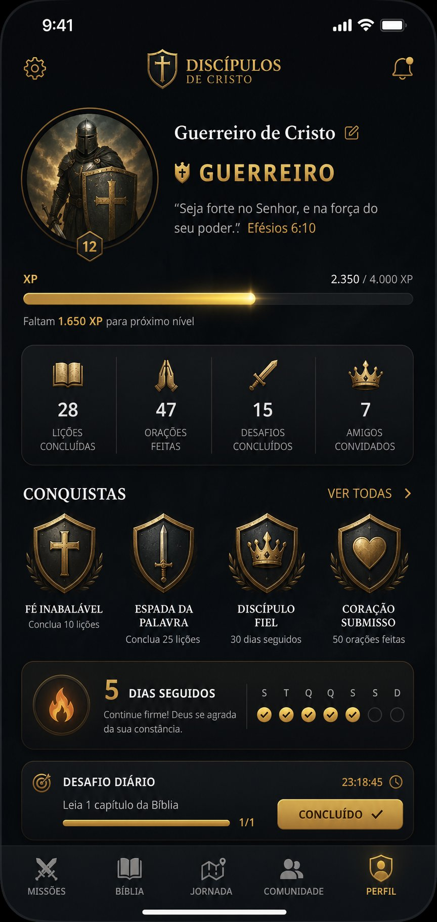 Perfil & Conquistas